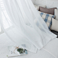 简约现代纯白色窗纱 客厅卧室阳台阳台纱帘成品定制窗纱 肌理白纱-淘宝网