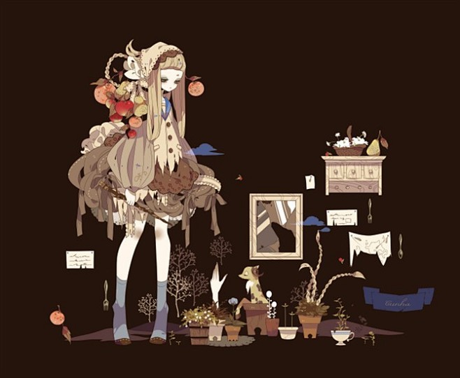 【哥特式】黑童话故事插图&哥特化的动漫人...