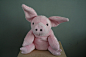 Pink pig plush, very soft and flexible, with weighed feet, made to order