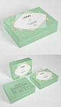 小清新绿时尚大气化妆品包装套盒设计