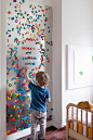 Great idea for kids play area or bedroom - giant magnet board with HEAPS of alphabet magnets