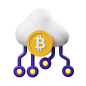 Cloud Bitcoin 3D Illustration