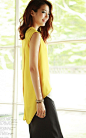 SZ韩国正品2012秋装新款韩版无袖燕尾裙摆式衬衫BL2076