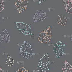 水晶-无缝手绘图案