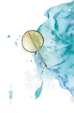 水彩 古风 色彩 背景 植物 小清新 浅色