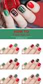 plaid nail art tutorial