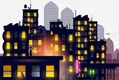 唯美繁华夜晚都市 页面网页 平面电商 创意素材