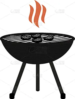 烤肉架,图标,白色背景,扁平化设计,格子烤肉,牛排,热,菜单,午餐,烹调