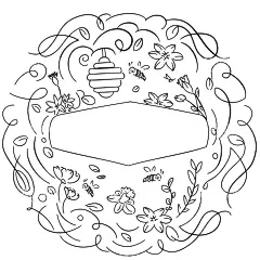 手绘线条图  - 源文件下载【酷图网】手绘,线条图,蜂蜜鲜花手绘,矢量线条图,蜜蜂鲜花插画,