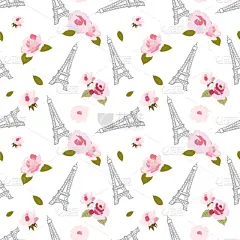 玫瑰,四方连续纹样,埃菲尔铁塔,欧洲,华丽的,粉色,法国,浪漫,度假,爱