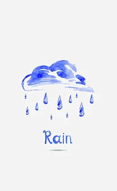 rain下雨天图标免抠素材_新图网 https://ixintu.com rain艺术字 卡通手绘图标元素 雨天标志