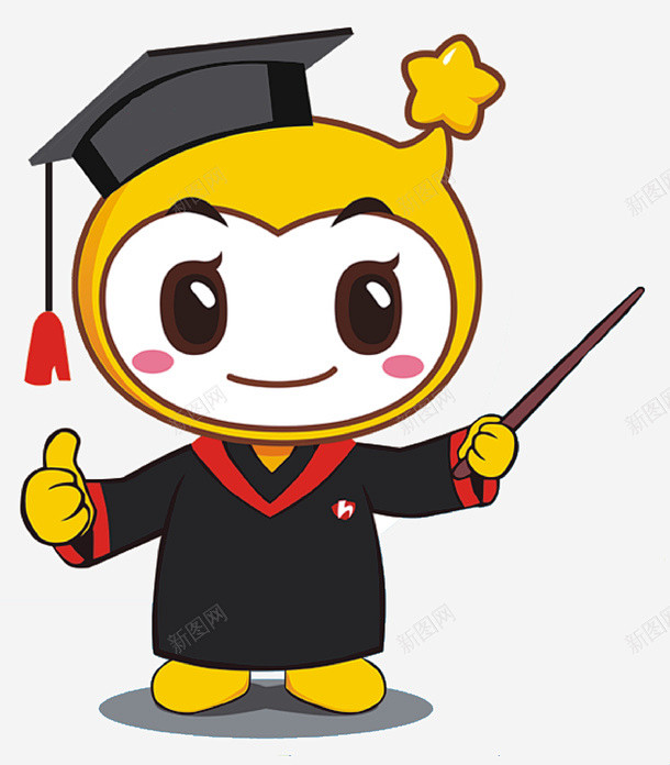 卡通小博士学生 创意素材