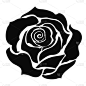 Black rose vector flower icon