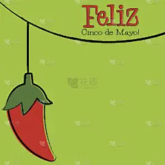 手绘辣椒辣椒串卡片矢量格式。