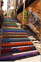 【黎巴嫩 贝鲁特 街头艺术】楼梯涂鸦，充…