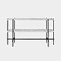 TS Console 2 - Marble Tops : Made of a solid steel structure and two unique marble tops, the TS Console Table by Gubi is a great addition to a studio or living room.
