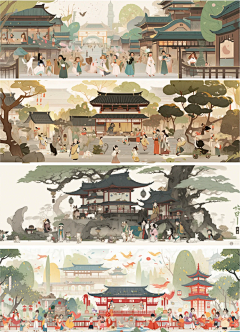 重迭的山采集到画风