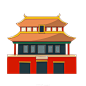 国潮建筑插画PNG