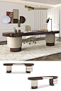 @ahmadshww7 Pinterest pin A luxurious design that epitomises modern Italian furniture, truly reflecting refined contemporary elegance. Offering a unique modern desk with unmistakable style and presence. The Designer Italian Ebony Veneer And Leather Contem