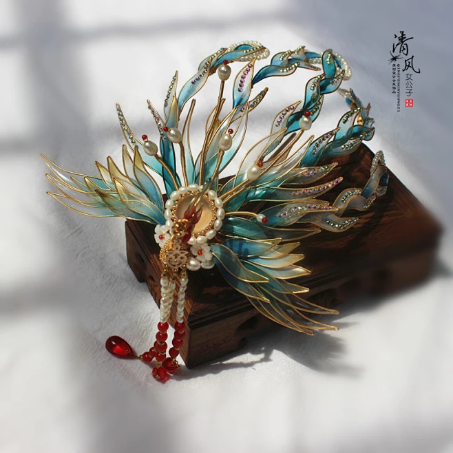 【凤凰于飞】造花液原创设计凤钗 清风女公子-淘宝网-花瓣网