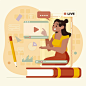 Vlogger on social media illustration