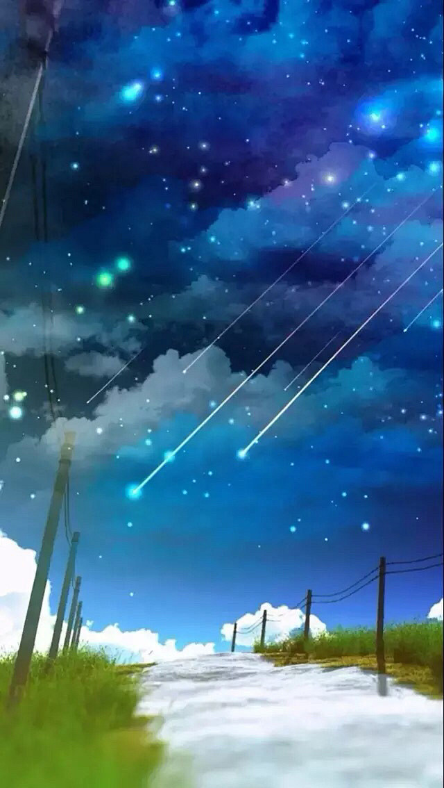 二次元风景自然光人物插画