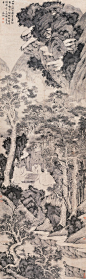 文徵明——《对弈图（深山弈棋、松下对弈）》【地僻山深可避贤，苍松郁郁锁寒烟。棋枰最是消闲事，一局输赢日似年】人物山水 巨幅立轴清晰图欣赏 | 
明|文徵明(1470-1559)名壁字征明、征仲，号衡山居士，世称“文衡山”，诗文上与祝允明、唐寅、徐真卿并称“吴中四才子”。画史上与沈周、唐寅、仇英合称“吴门四家”。画从沈周。诗文画俱精，人称“四绝”全才。山水人物花卉等皆工。