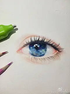 #手绘插画教程# 我的眼里只有你～星空眼小教程 （ 筡白_） ​ ​​​​