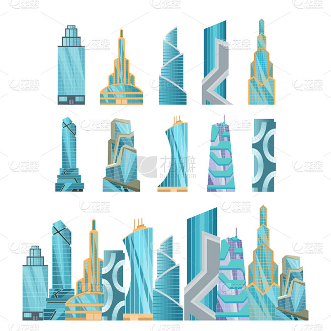 商务,现代,卡通,城市,未来,市区,建筑外部,城镇,房屋,摩天大楼