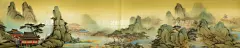 国画山水画  - 源文件下载【酷图网】国画,中国画,山水画,山水,峰峦叠嶂,苍松,庙宇,村庄,楼台亭阁,长廊,河流,唐宋风,高清,长卷,装饰
