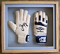 Football Goalie Gloves Framed in Deep Frame