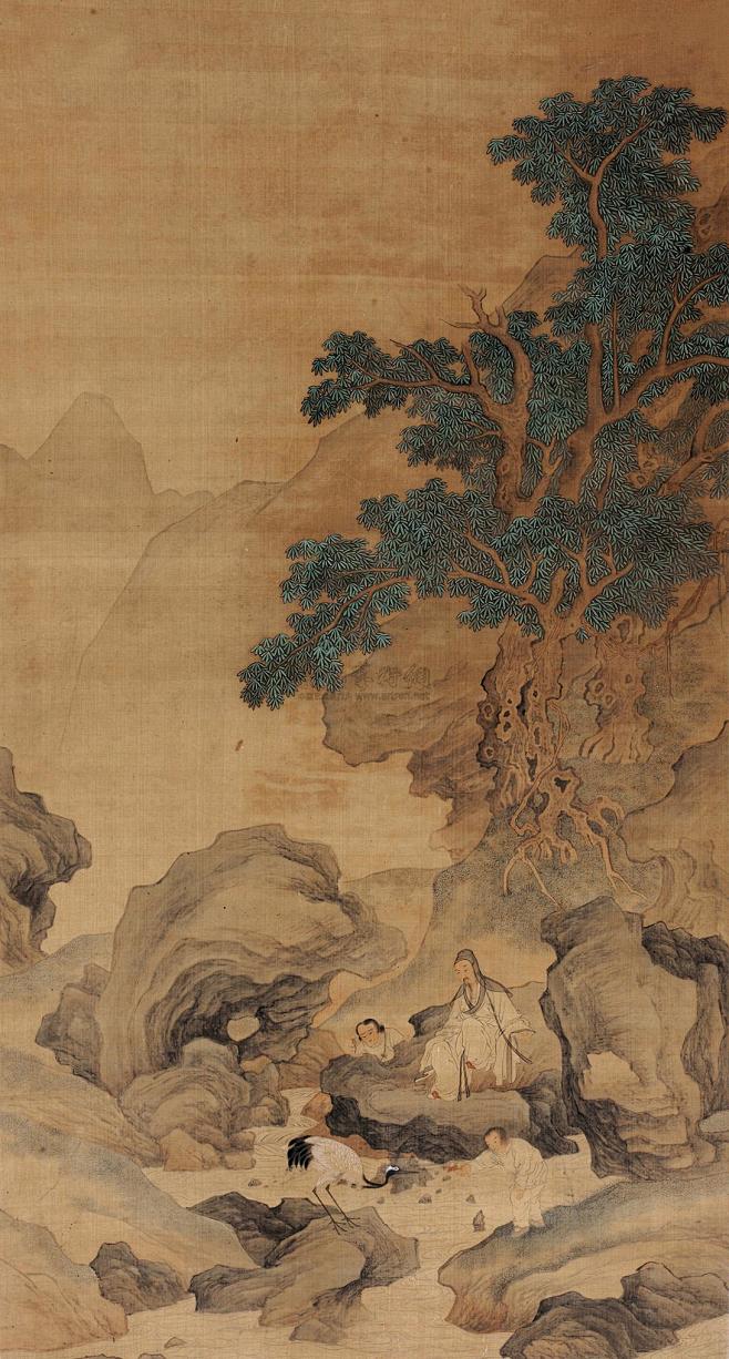 【抚琴图 立轴 设色绢本】拍卖品_图片_价格_鉴赏_绘画_雅昌艺术品拍卖网