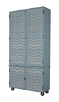 Rousseau Tall Cabinet  MidCentury  Modern, Contemporary, Transitional, Wood, Mirror, Metal, Cabinet by Mr Brown London