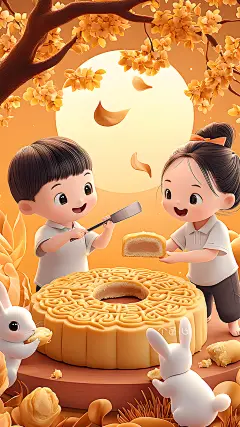 中秋节团圆嫦娥玉兔月亮月饼 (12)