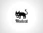 Black Mad Cat Logo Template
