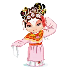 手绘卡通脸谱京剧戏剧人物免扣素材PNG