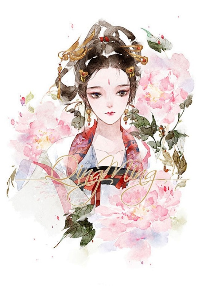 〔 古风水彩美人 〕作者' 清茗