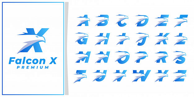 老鹰头与字母LOGO标志矢量图素材