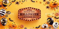 万圣节海报  - 源文件下载【酷图网】万圣节海报,万圣节元素,万圣节素材,万圣节背景,黄色背景,蜘蛛网背景,气球,万圣节气球,万圣节舞会,万圣节装饰,鬼怪,南瓜怪,矢量南瓜怪,卡通南瓜怪,手绘南瓜怪,南瓜怪插画,蜘蛛,卡通蜘蛛,手绘蜘蛛,蜘蛛插画,蜘蛛插图,万圣节糖果,木纹标题,木板标题,彩灯,节日彩灯,蝙蝠,矢量蝙蝠,卡通蝙蝠