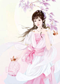 古风美女古风海报 中国风 古典风格 游戏手绘 插画 手绘 优雅 唯美 小清新 花样美男美女