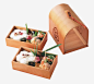 粉色花布上的饭盒和美食 免费下载 页面网页 平面电商 创意素材 png素材