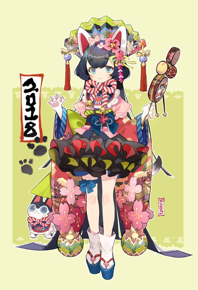 #某C爱吃葱# illust_id=67327347 #原创# #女子# #犬張子# #犬耳# 犬張子 | NAMYO [pixiv] O网页 ...