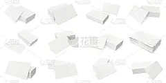 名片集收集孤立的白色背景。三维渲染
