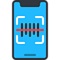 Barcode free icon，手机 扫描 二维码 条形码，黑蓝色