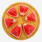 盘上的红柚高清素材 切开的柚子 木盘 水果 红心柚子 美食 免抠png 设计图片 免费下载