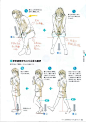 m43 toshi角色女性女生透视动态动作线稿 动漫画法参考素材资料-淘宝网