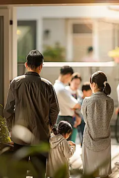 游子远行背影摄影图
