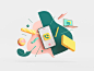 3D Illustration for Godaddy buck adobe branding art direction ui ux web abstract illustration design art c4d 3d