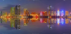 青岛,夜晚,城市,俄亥俄河,山东省,日落时分,水,天空,美,水平画幅