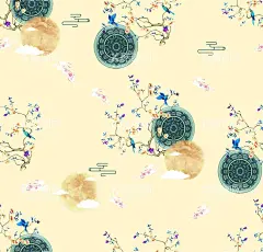 香云纱真丝面料印花  - 源文件下载【酷图网】碎花,数码印花,潮牌,女装,裙子,夏装,香云纱,旗袍